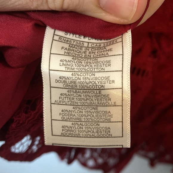 BB Dakota x Revolve Womens Size 4 Red Aphrodite Lace Tiered Cocktail Mini Dress - Picture 9 of 15